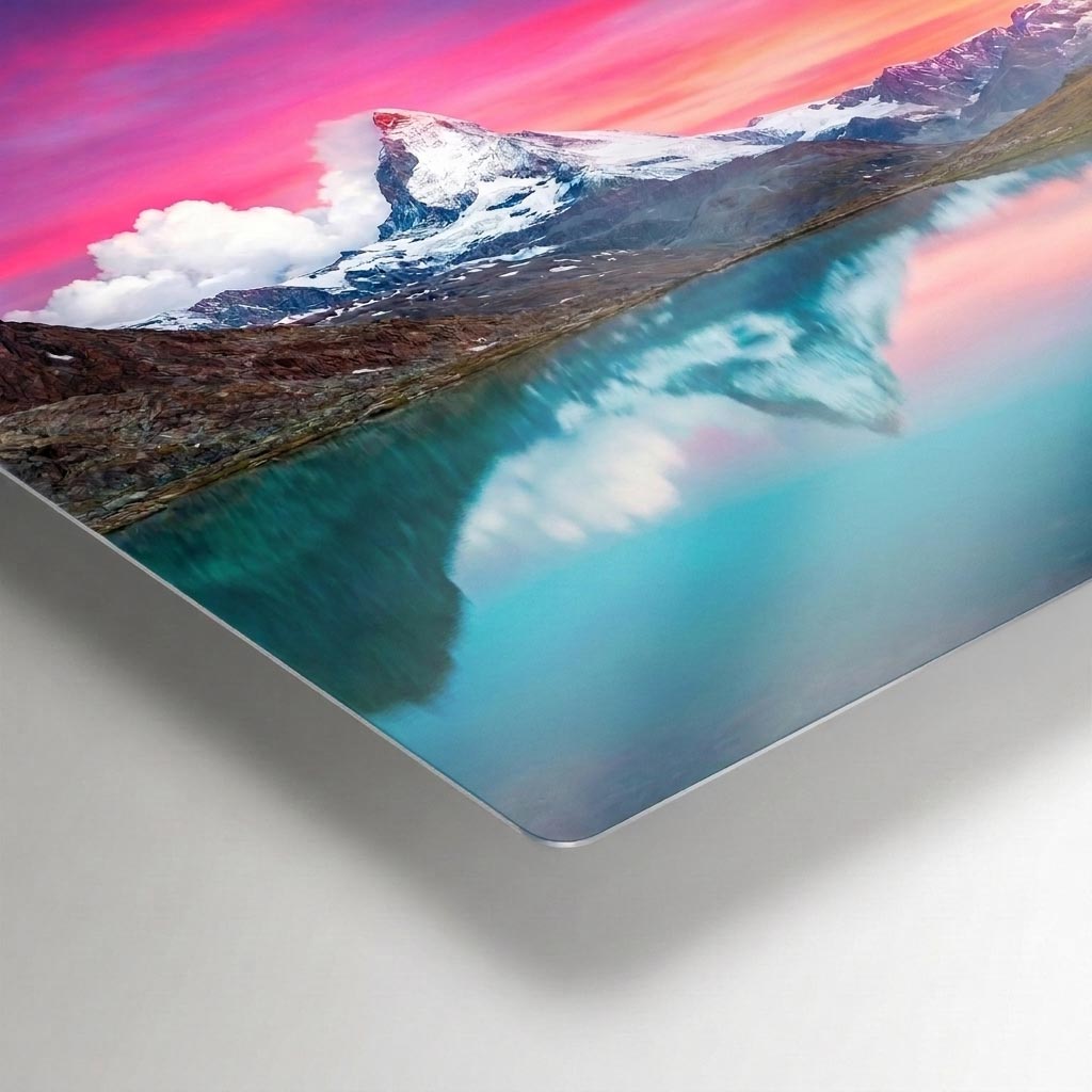 Satin metal print surface